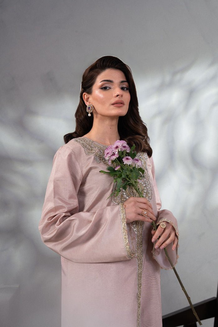 Enzo | Soiree Luxury Pret | Plush Perle-Brand:Enzo-Type:Ladies Clothes-Mauve - House of Maryam- Buy in UK, USA