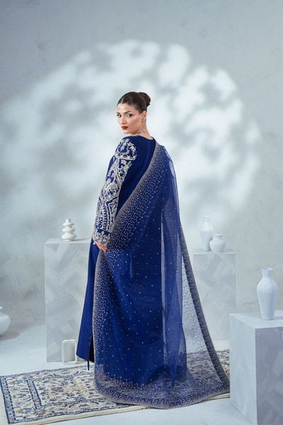 Enzo | Soiree Luxury Pret | Velours Blue-Brand:Enzo-Type:Ladies Clothes - House of Maryam- Buy in UK, USA