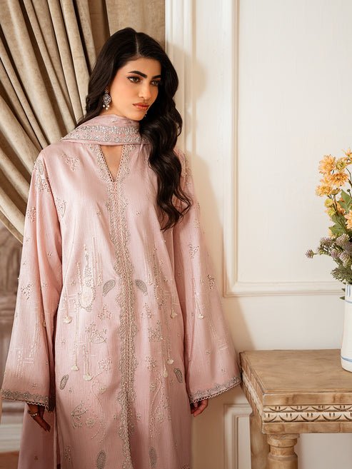 Epoque | Elysia Luxury Pret | Aura-Brand:Epoque-Type:Ladies Clothes-Light Pink-Korean Silk-House of Maryam- Buy in UK, USA