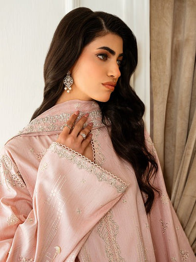 Epoque | Elysia Luxury Pret | Aura-Brand:Epoque-Type:Ladies Clothes-Light Pink-Korean Silk-House of Maryam- Buy in UK, USA