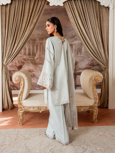 Epoque | Elysia Luxury Pret | Azure-Brand:Epoque-Type:Ladies Clothes-Sky Blue-Korean Silk-House of Maryam- Buy in UK, USA