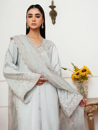 Epoque | Elysia Luxury Pret | Azure-Brand:Epoque-Type:Ladies Clothes-Sky Blue-Korean Silk-House of Maryam- Buy in UK, USA