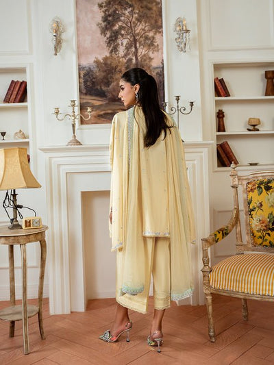Epoque | Elysia Luxury Pret | Citrine-Brand:Epoque-Type:Ladies Clothes-Pale Yellow-Silk-House of Maryam- Buy in UK, USA