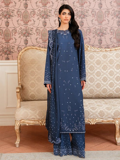 Epoque | Elysia Luxury Pret | Eira-Brand:Epoque-Type:Ladies Clothes-Navy Blue-Korean Silk-House of Maryam- Buy in UK, USA