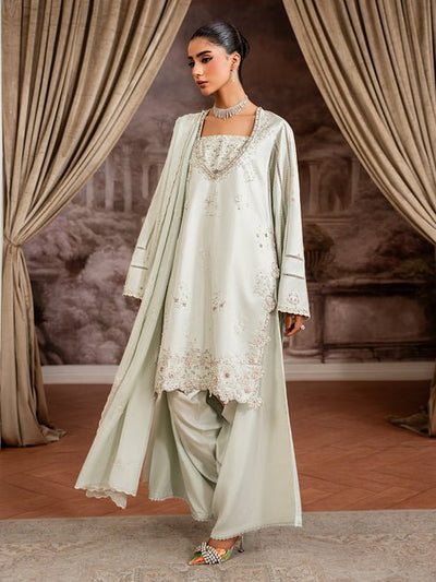 Epoque | Elysia Luxury Pret | Elara-Brand:Epoque-Type:Ladies Clothes-Mint-Tassel Silk-House of Maryam- Buy in UK, USA
