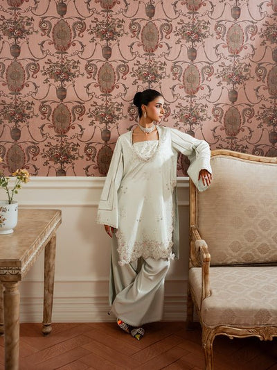 Epoque | Elysia Luxury Pret | Elara-Brand:Epoque-Type:Ladies Clothes-Mint-Tassel Silk-House of Maryam- Buy in UK, USA