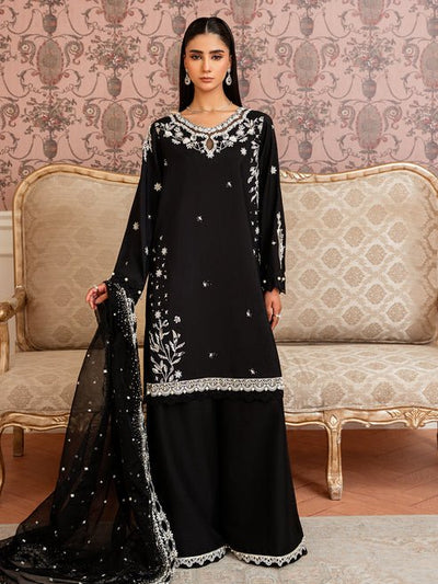 Epoque | Elysia Luxury Pret | Vesper-Brand:Epoque-Type:Ladies Clothes-Black-Korean Silk-House of Maryam- Buy in UK, USA