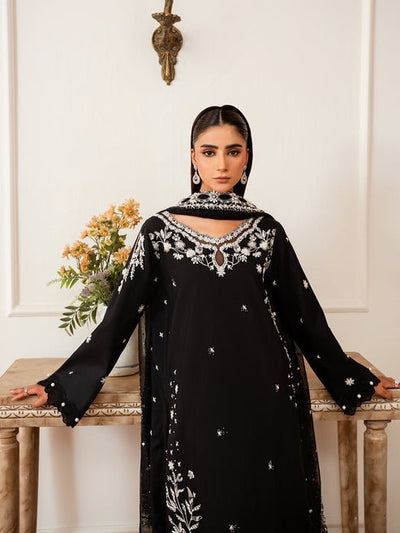 Epoque | Elysia Luxury Pret | Vesper-Brand:Epoque-Type:Ladies Clothes-Black-Korean Silk-House of Maryam- Buy in UK, USA