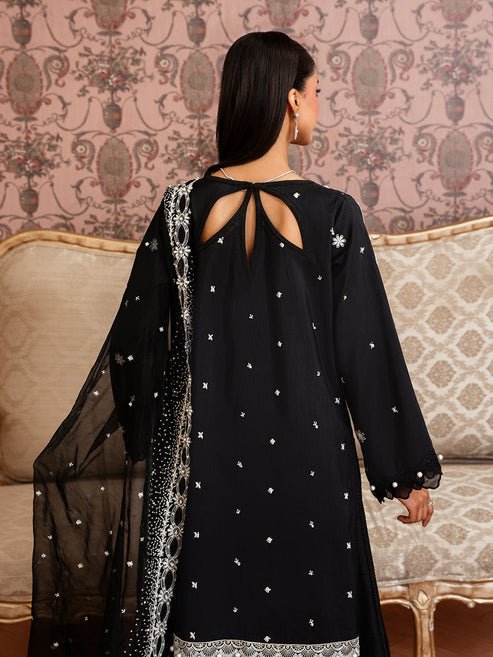 Epoque | Elysia Luxury Pret | Vesper-Brand:Epoque-Type:Ladies Clothes-Black-Korean Silk-House of Maryam- Buy in UK, USA