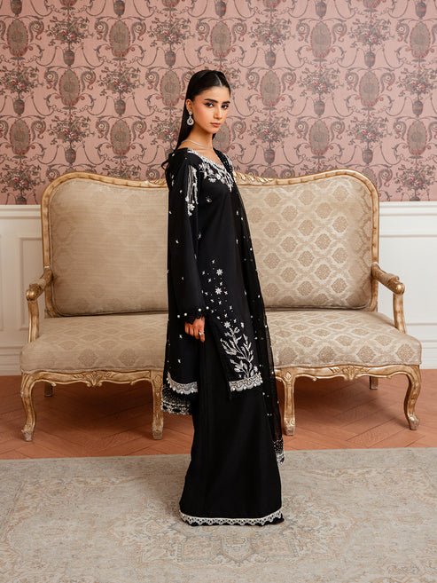 Epoque | Elysia Luxury Pret | Vesper-Brand:Epoque-Type:Ladies Clothes-Black-Korean Silk-House of Maryam- Buy in UK, USA