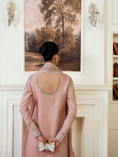 Epoque | Elysia Luxury Pret | Vione-Brand:Epoque-Type:Ladies Clothes-Tea Pink-Silk-House of Maryam- Buy in UK, USA