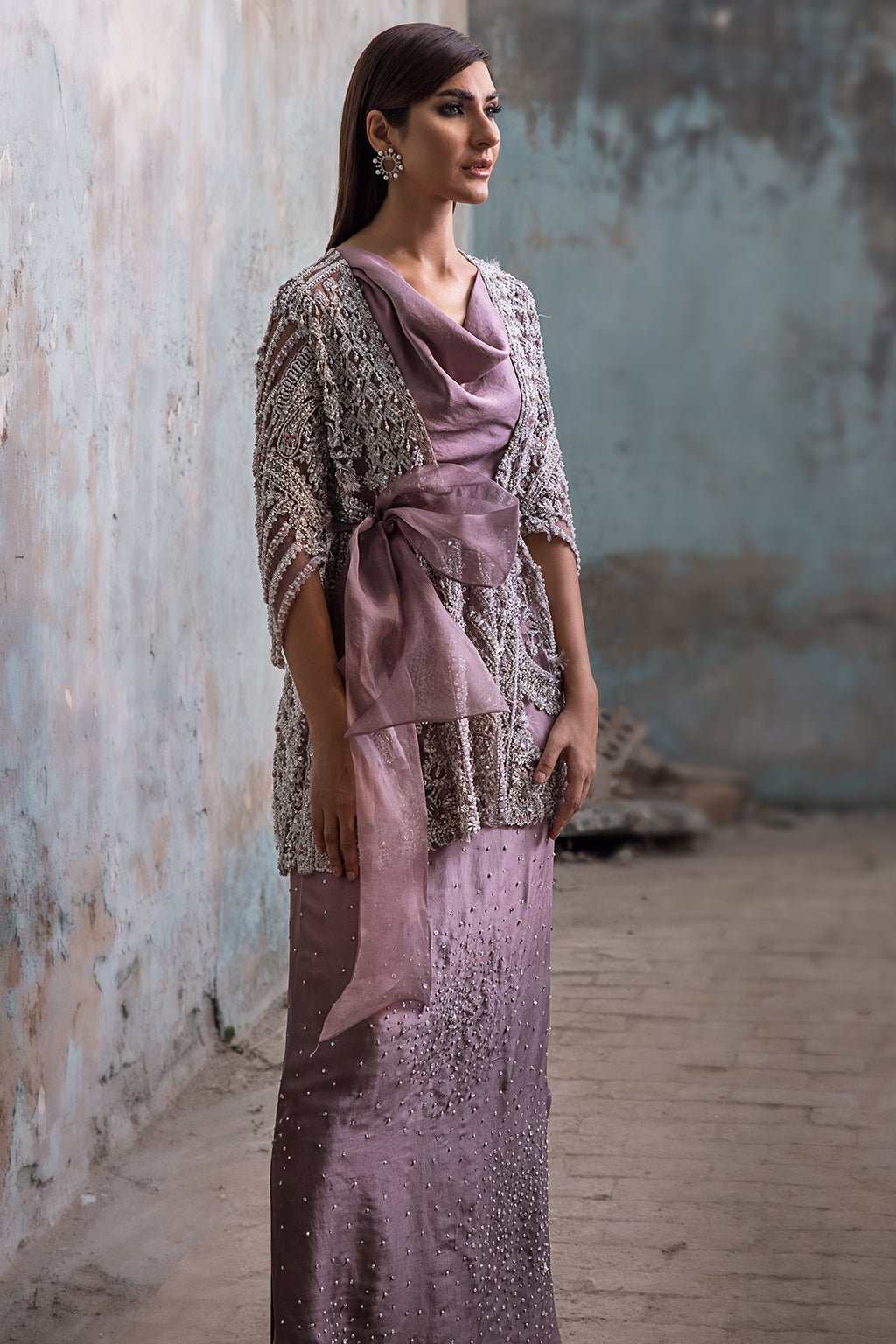 Erum Khan | Dazzling Fiesta | Iris-Brand:Erum Khan-Type:Ladies Clothes-Lilac - House of Maryam- Buy in UK, USA