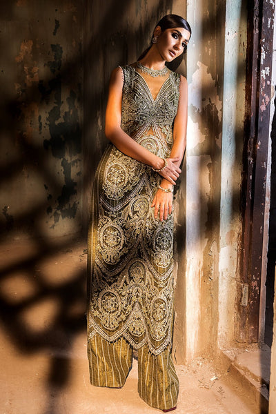 Erum Khan | Dazzling Fiesta | Shamrock-Brand:Erum Khan-Type:Ladies Clothes-Mehndi - House of Maryam- Buy in UK, USA