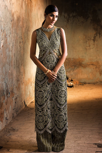 Erum Khan | Dazzling Fiesta | Shamrock-Brand:Erum Khan-Type:Ladies Clothes-Mehndi - House of Maryam- Buy in UK, USA