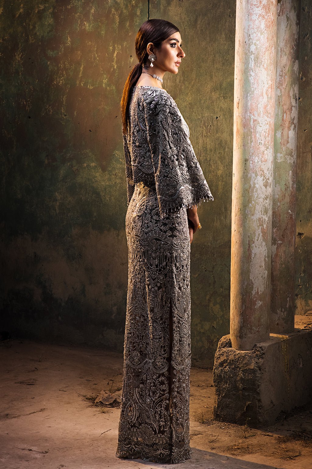 Erum Khan | Dazzling Fiesta | Stella-Brand:Erum Khan-Type:Ladies Clothes-Gray - House of Maryam- Buy in UK, USA