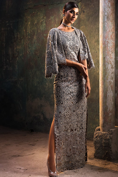 Erum Khan | Dazzling Fiesta | Stella-Brand:Erum Khan-Type:Ladies Clothes-Gray - House of Maryam- Buy in UK, USA