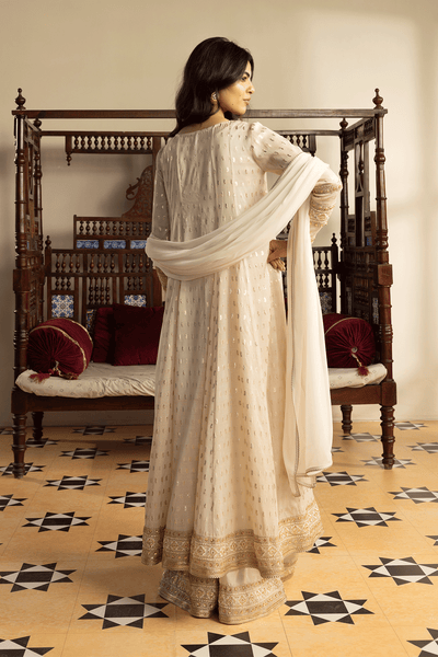 Erum Khan | Intezar e Eid | Aangan-Brand:Erum Khan-Type:Ladies Clothes-Ivory-Karandi-House of Maryam- Buy in UK, USA