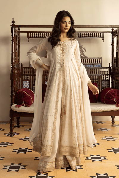 Erum Khan | Intezar e Eid | Aangan-Brand:Erum Khan-Type:Ladies Clothes-Ivory-Karandi-House of Maryam- Buy in UK, USA
