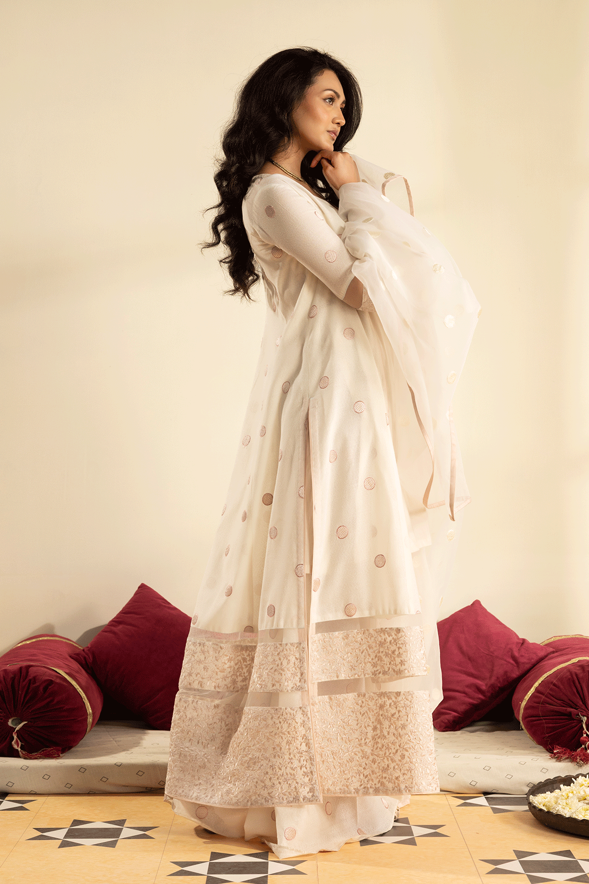 Erum Khan | Intezar e Eid | Dilkashi-Brand:Erum Khan-Type:Ladies Clothes-Ivory-Karandi-House of Maryam- Buy in UK, USA