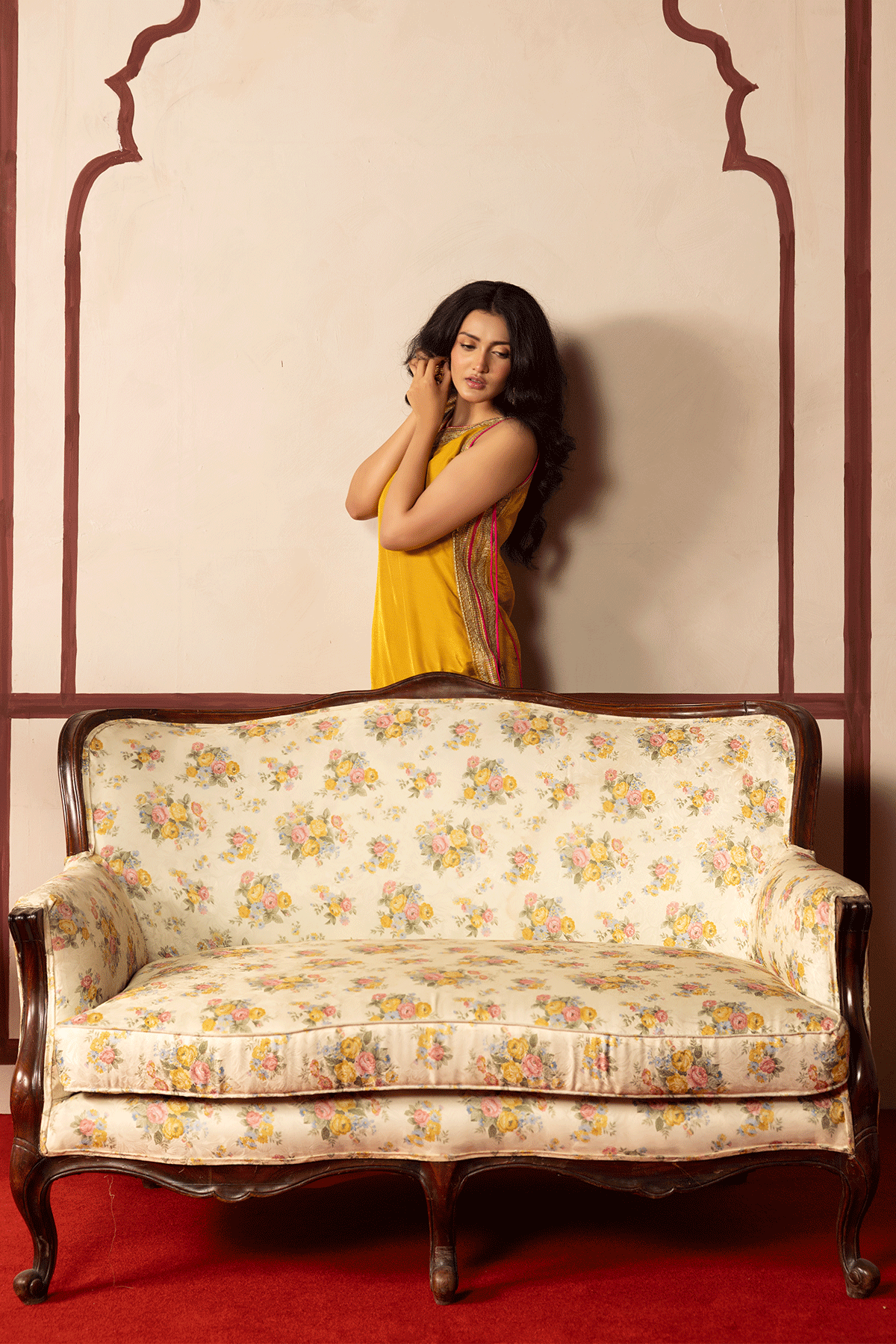 Erum Khan | Intezar e Eid | Naqsh-Brand:Erum Khan-Type:Ladies Clothes-Lime Yellow-Silk-House of Maryam- Buy in UK, USA