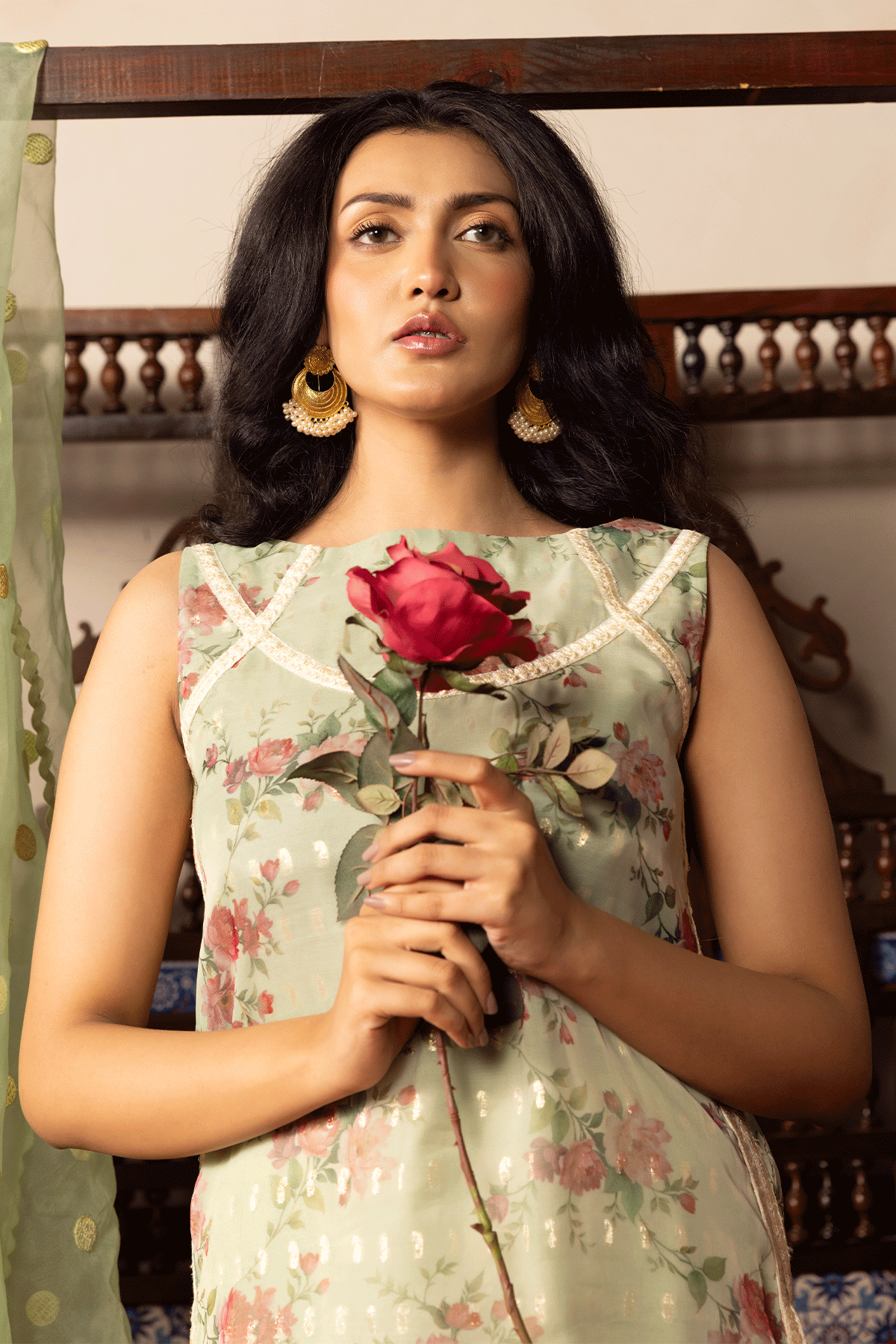 Erum Khan | Intezar e Eid | Rimjhim-Brand:Erum Khan-Type:Ladies Clothes-Mint-Organza-House of Maryam- Buy in UK, USA