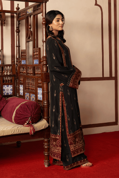 Erum Khan | Intezar e Eid | Riwayat-Brand:Erum Khan-Type:Ladies Clothes-Black-Silk-House of Maryam- Buy in UK, USA