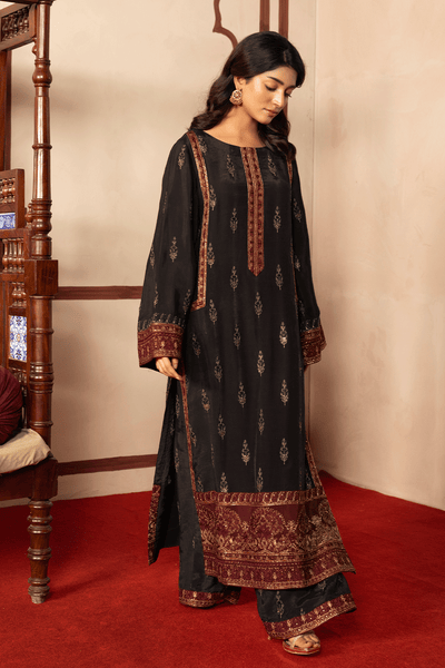 Erum Khan | Intezar e Eid | Riwayat-Brand:Erum Khan-Type:Ladies Clothes-Black-Silk-House of Maryam- Buy in UK, USA