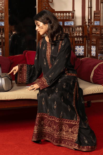 Erum Khan | Intezar e Eid | Riwayat-Brand:Erum Khan-Type:Ladies Clothes-Black-Silk-House of Maryam- Buy in UK, USA