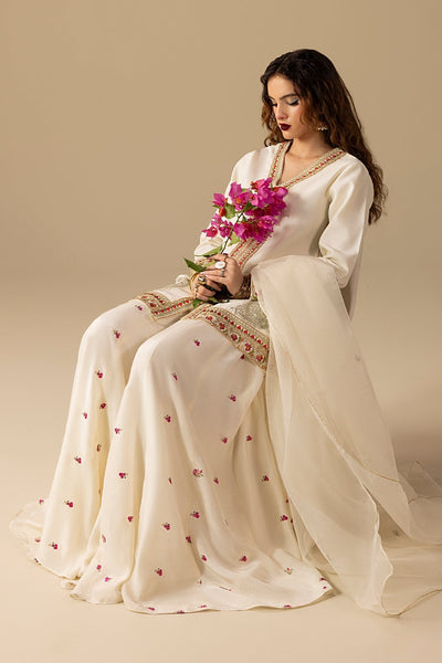Erum Khan | Lillia Summer Edit | Dream Dust-Brand:Erum Khan-Type:Ladies Clothes-Off White-Raw Silk-House of Maryam- Buy in UK, USA
