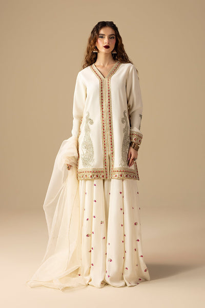 Erum Khan | Lillia Summer Edit | Dream Dust-Brand:Erum Khan-Type:Ladies Clothes-Off White-Raw Silk-House of Maryam- Buy in UK, USA