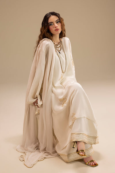 Erum Khan | Lillia Summer Edit | Moon Pearl-Brand:Erum Khan-Type:Ladies Clothes-Off White-Silk-House of Maryam- Buy in UK, USA
