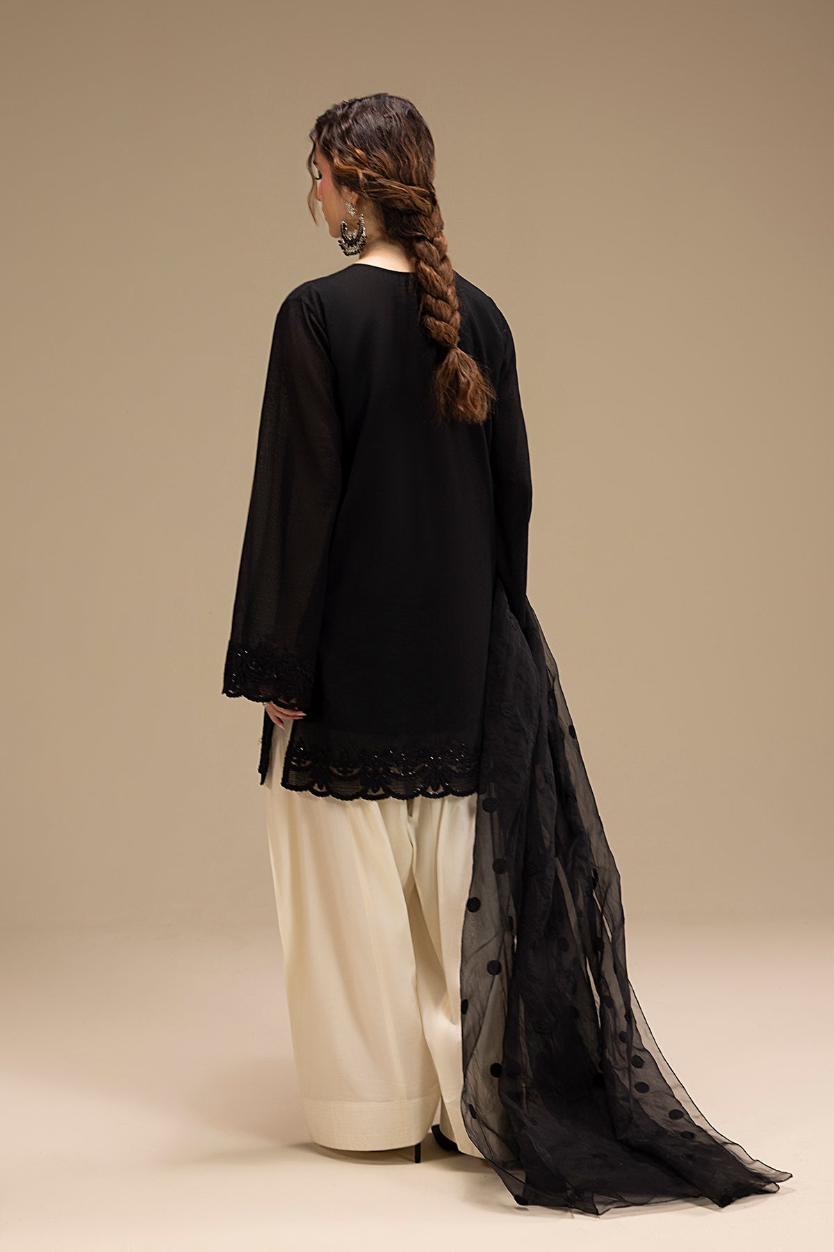 Erum Khan | Lillia Summer Edit | Night Petal-Brand:Erum Khan-Type:Ladies Clothes-Black-Karandi-House of Maryam- Buy in UK, USA