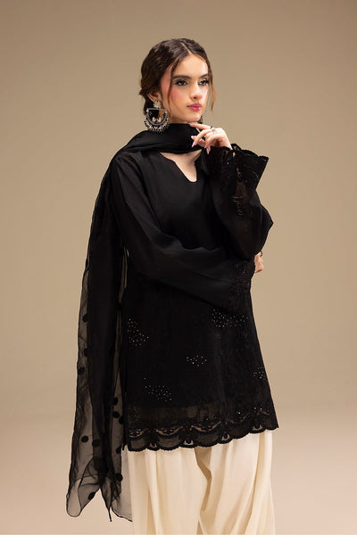 Erum Khan | Lillia Summer Edit | Night Petal-Brand:Erum Khan-Type:Ladies Clothes-Black-Karandi-House of Maryam- Buy in UK, USA