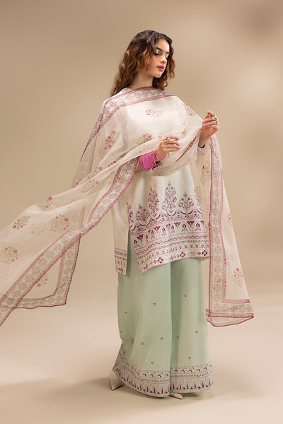 Erum Khan | Lillia Summer Edit | Pearl Blush-Brand:Erum Khan-Type:Ladies Clothes-Off White-Korean Silk-House of Maryam- Buy in UK, USA