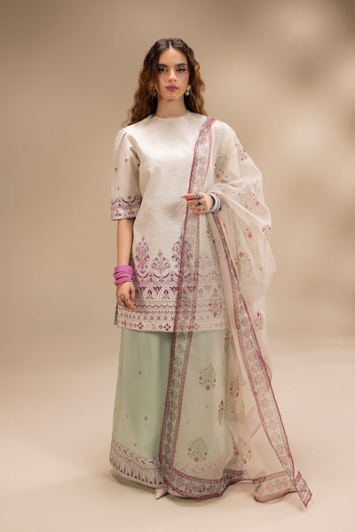 Erum Khan | Lillia Summer Edit | Pearl Blush-Brand:Erum Khan-Type:Ladies Clothes-Off White-Korean Silk-House of Maryam- Buy in UK, USA