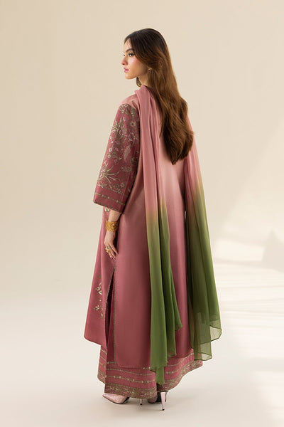 Erum Khan | Lillia Summer Edit | Vintage Rose-Brand:Erum Khan-Type:Ladies Clothes-Tea Pink-Tassle Silk-House of Maryam- Buy in UK, USA