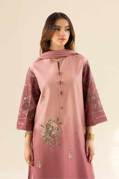 Erum Khan | Lillia Summer Edit | Vintage Rose-Brand:Erum Khan-Type:Ladies Clothes-Tea Pink-Tassle Silk-House of Maryam- Buy in UK, USA