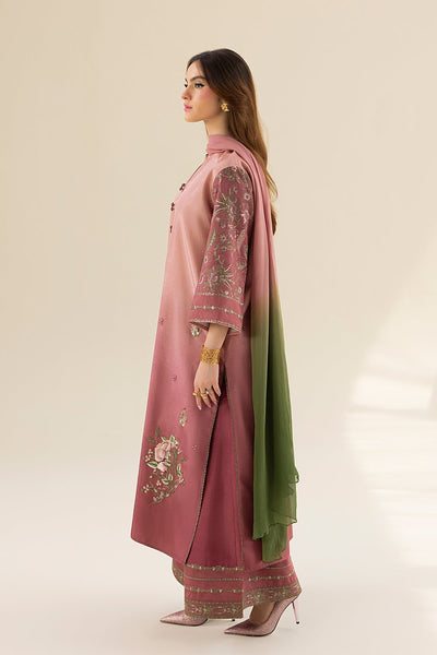 Erum Khan | Lillia Summer Edit | Vintage Rose-Brand:Erum Khan-Type:Ladies Clothes-Tea Pink-Tassle Silk-House of Maryam- Buy in UK, USA