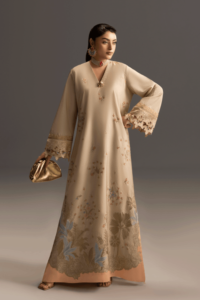 Erum Khan | Summer Whisper | Golden Crown-Brand:Erum Khan-Type:Ladies Clothes-Gold-Silk-House of Maryam- Buy in UK, USA