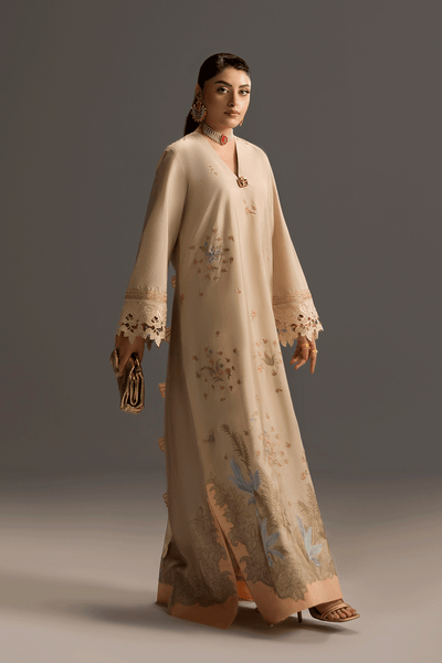 Erum Khan | Summer Whisper | Golden Crown-Brand:Erum Khan-Type:Ladies Clothes-Gold-Silk-House of Maryam- Buy in UK, USA