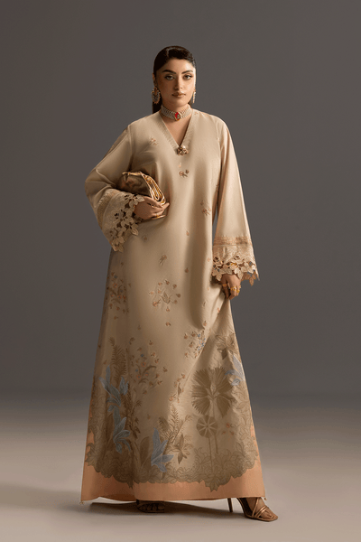 Erum Khan | Summer Whisper | Golden Crown-Brand:Erum Khan-Type:Ladies Clothes-Gold-Silk-House of Maryam- Buy in UK, USA