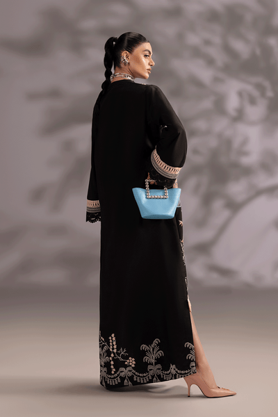 Erum Khan | Summer Whisper | Lady Charm-Brand:Erum Khan-Type:Ladies Clothes-Black-Silk-House of Maryam- Buy in UK, USA