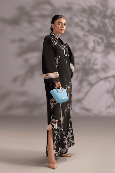 Erum Khan | Summer Whisper | Lady Charm-Brand:Erum Khan-Type:Ladies Clothes-Black-Silk-House of Maryam- Buy in UK, USA