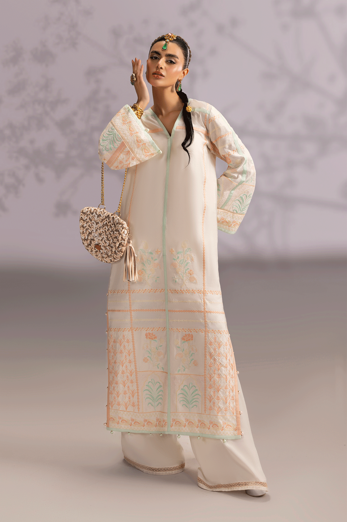 Erum Khan | Summer Whisper | Royal Grace-Brand:Epoque-Type:Ladies Clothes-Off White-Silk-House of Maryam- Buy in UK, USA