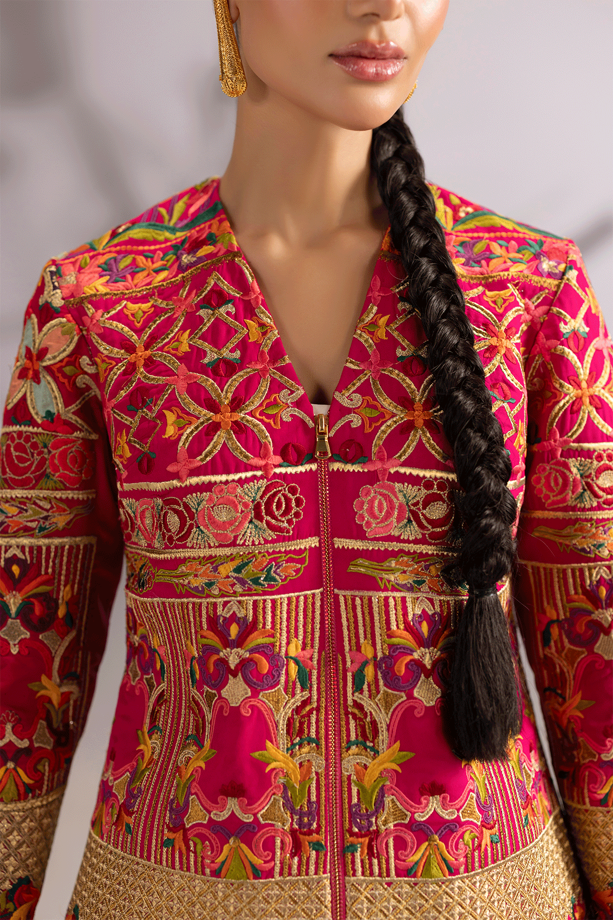 Erum Khan | Summer Whisper | Star Elegance-Brand:Erum Khan-Type:Ladies Clothes-Shocking Pink-Grip-House of Maryam- Buy in UK, USA