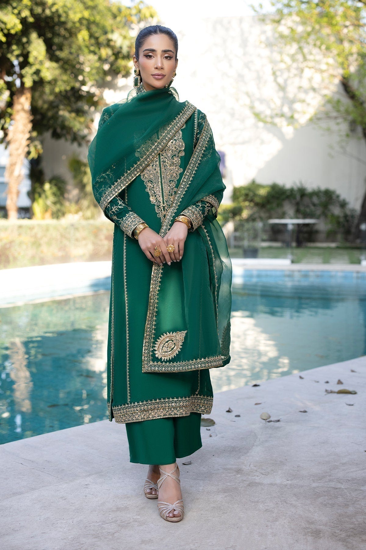 Erum Khan | Shahzeen Eid Collection | PEACOCK -  Erum Khan Formal - Original Designer Dress - House of Maryam