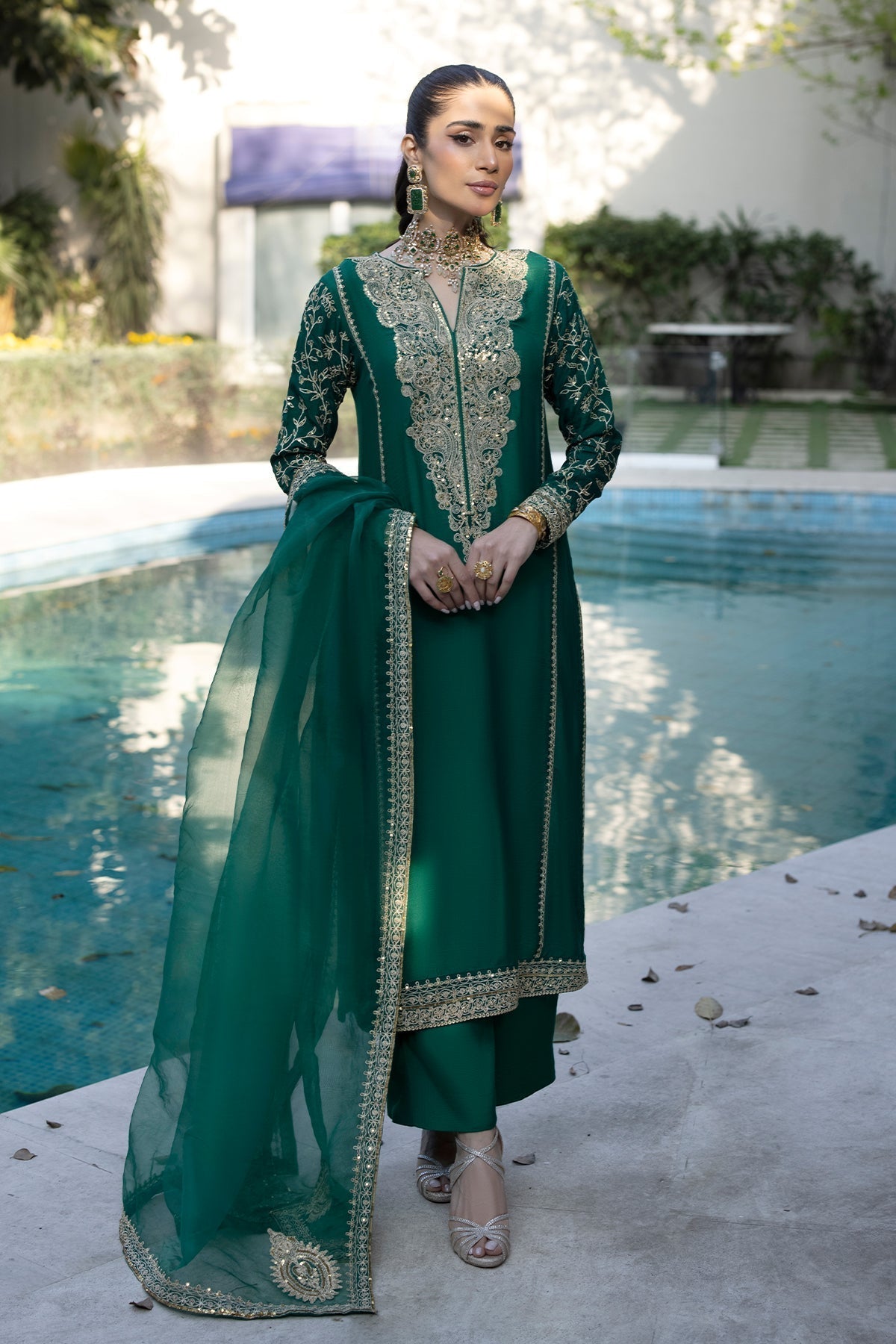 Erum Khan | Shahzeen Eid Collection | PEACOCK -  Erum Khan Formal - Original Designer Dress - House of Maryam