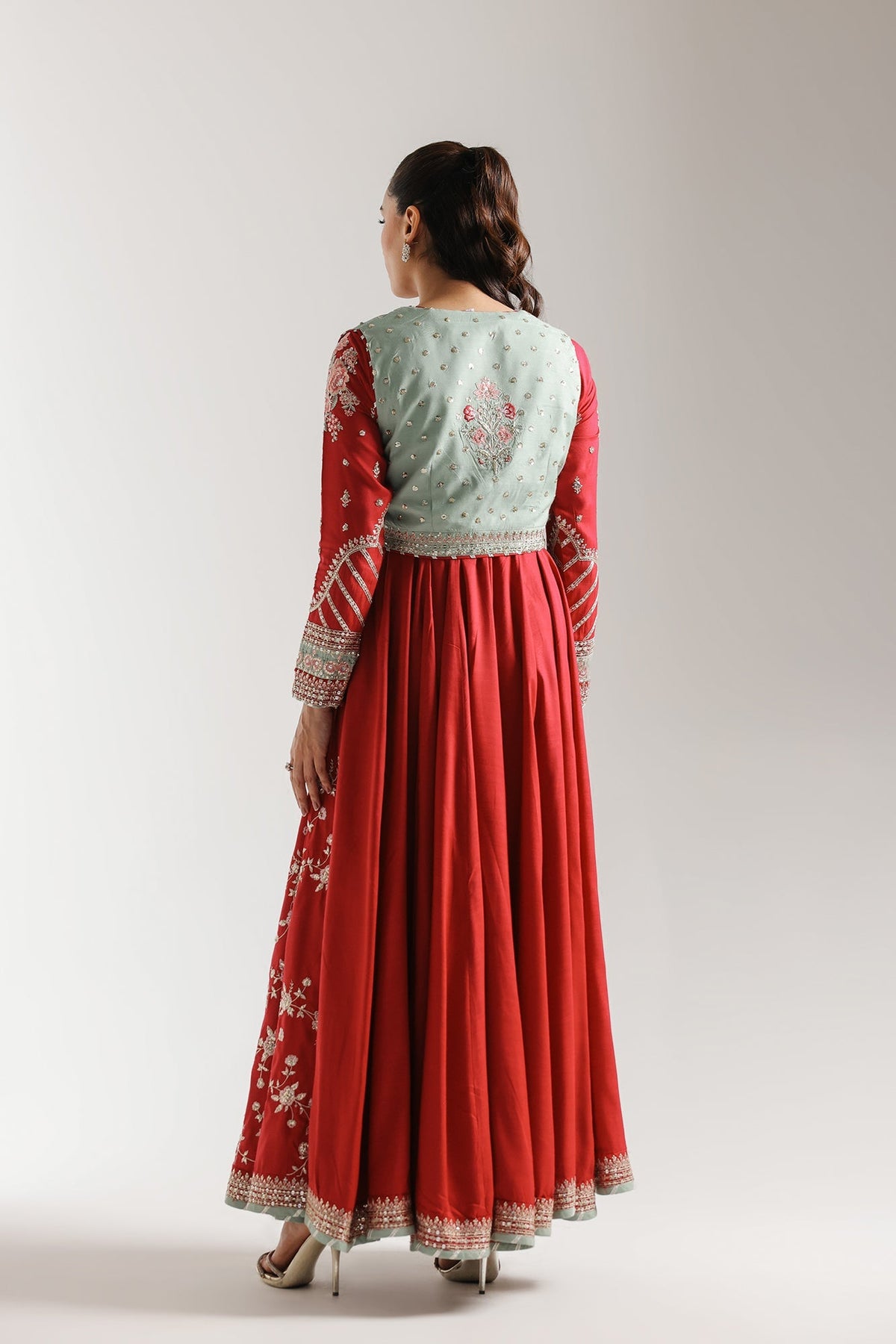 Ethnc | Luxe Boutique | Embroidered Dress (E0954/104/808)-Brand:Ethnc-Type:Boutique-Peanut - House of Maryam- Buy in UK, USA