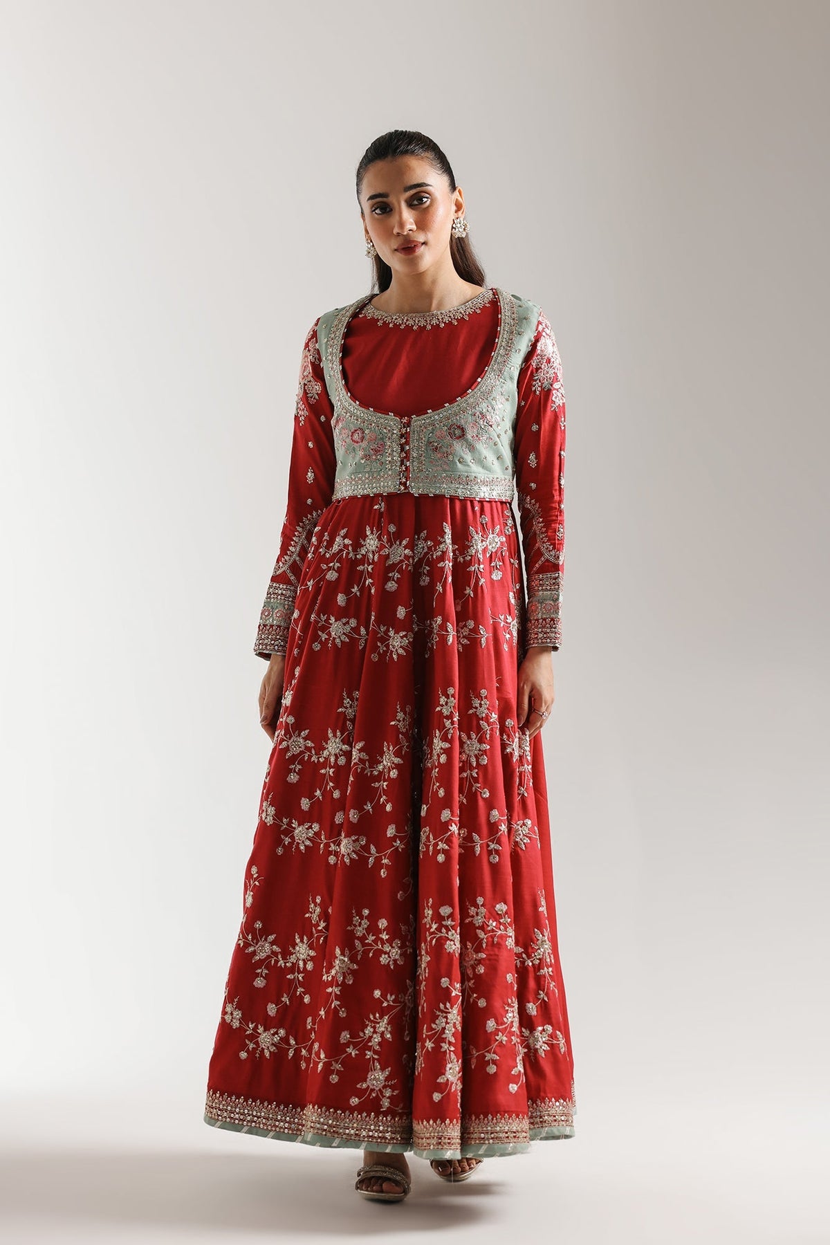 Ethnc | Luxe Boutique | Embroidered Dress (E0954/104/808)-Brand:Ethnc-Type:Boutique-Peanut - House of Maryam- Buy in UK, USA