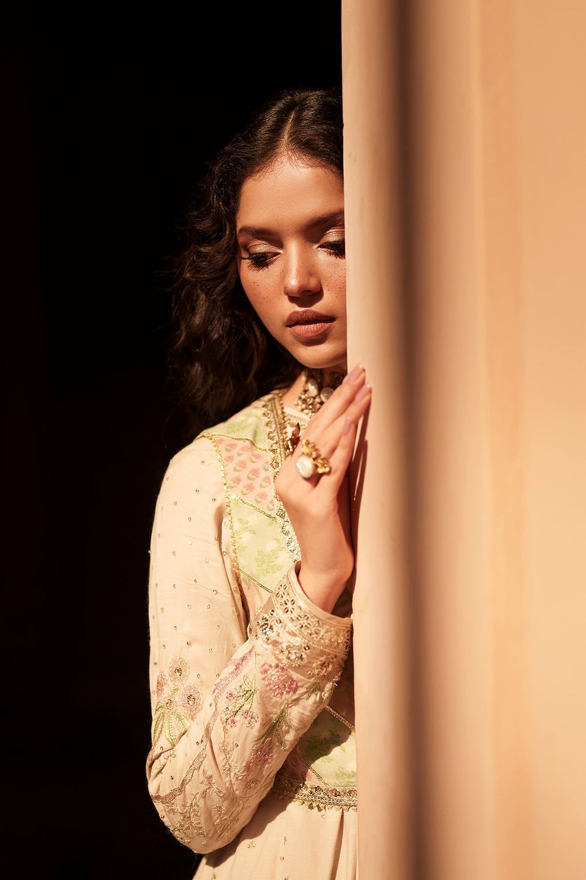 Ethnc | Luxe Boutique | Embroidered Dress (E1006/104/002)-Brand:Ethnc-Type:Boutique-Off White - House of Maryam- Buy in UK, USA